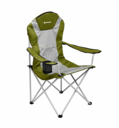 Кресло складное ст труба д16 серый/зеленый ромб с чехлом NISUS