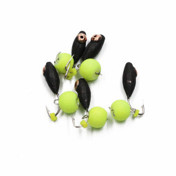 Мормышка вольф. безнасадочная ЯМАН Овсинка с коронкой из никеля, d-4 мм, вес 1,1 г, подвеска салатов