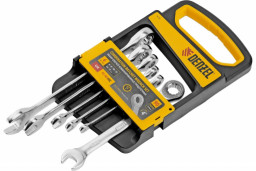 Набор ключей комбинированных 6-17 мм 6 шт CrV матовый хром DENZEL