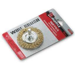 Щетка 40 мм для дрели плоская со шпилькой крученая металлическая проволока МАТRIХ