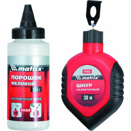 Шнур разметочный пластмассовый обрезиненный корпус + краска разметочная красная МАТRIХ МАSТЕR
